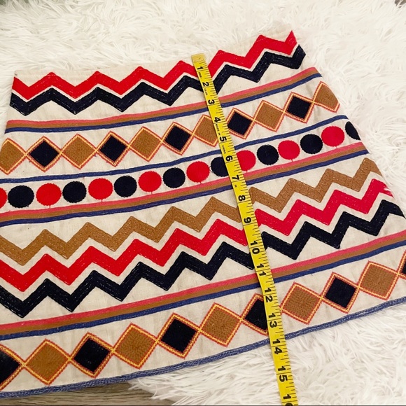 🛍️ 4/$20 THML Linen Blend Skirt Embroidered XS Linen Cotton Natural Boutique - Picture 5 of 9